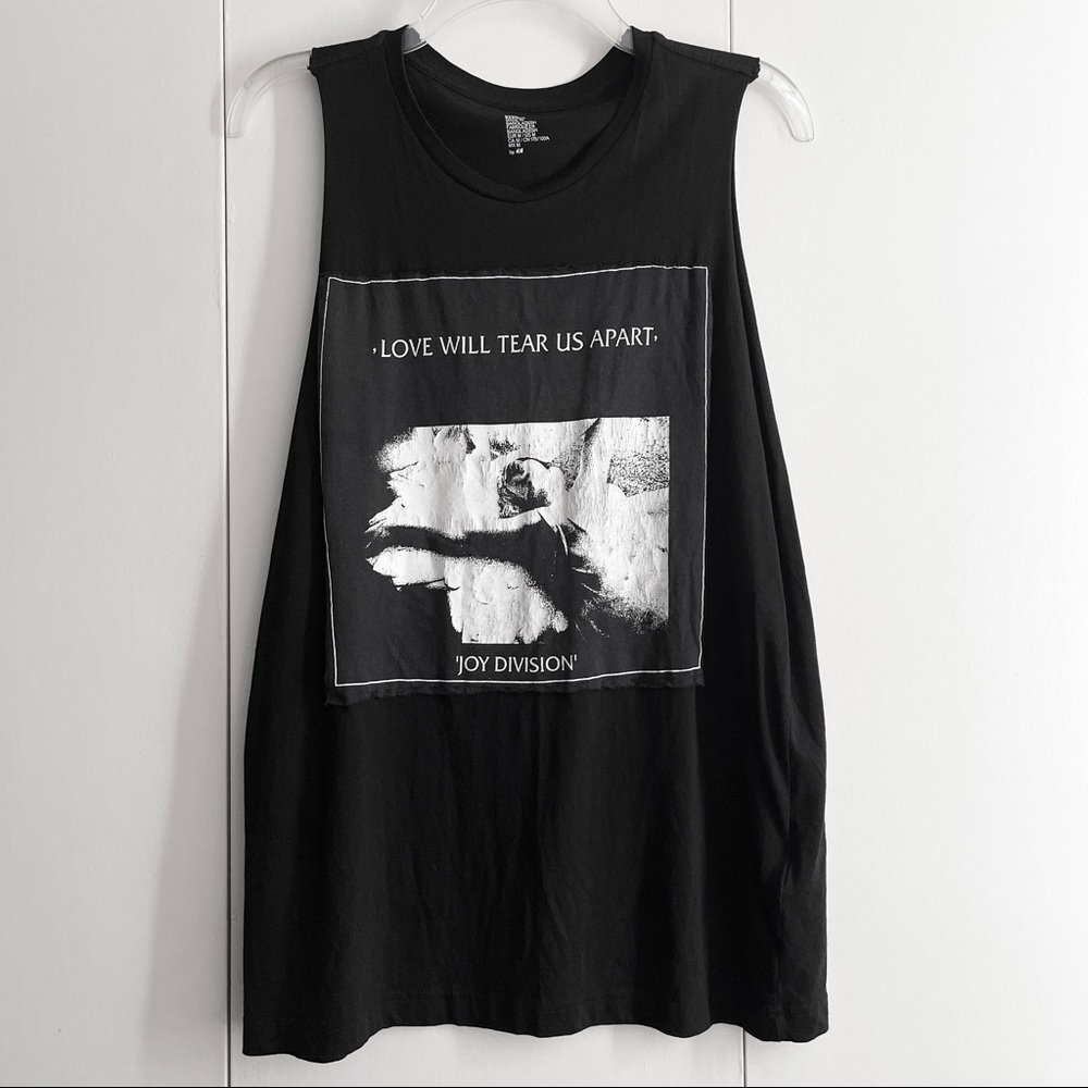 Vintage Joy Division Love Will Tear Us Apart DIY cut off shirt